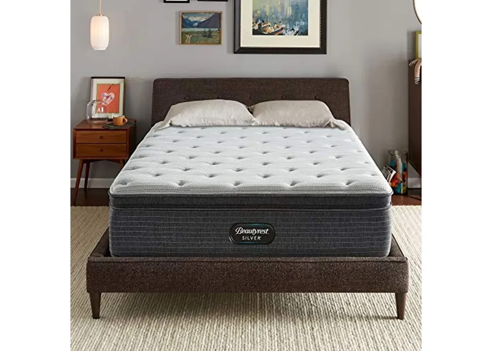 Beautyrest Silver BRS900 15 inch Plush Pillow Top Mattress, Full, Mattress Only