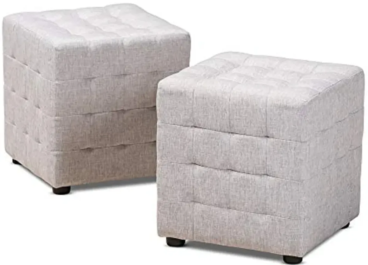 Baxton Studio Ottomans, One Size, Grayish Beige