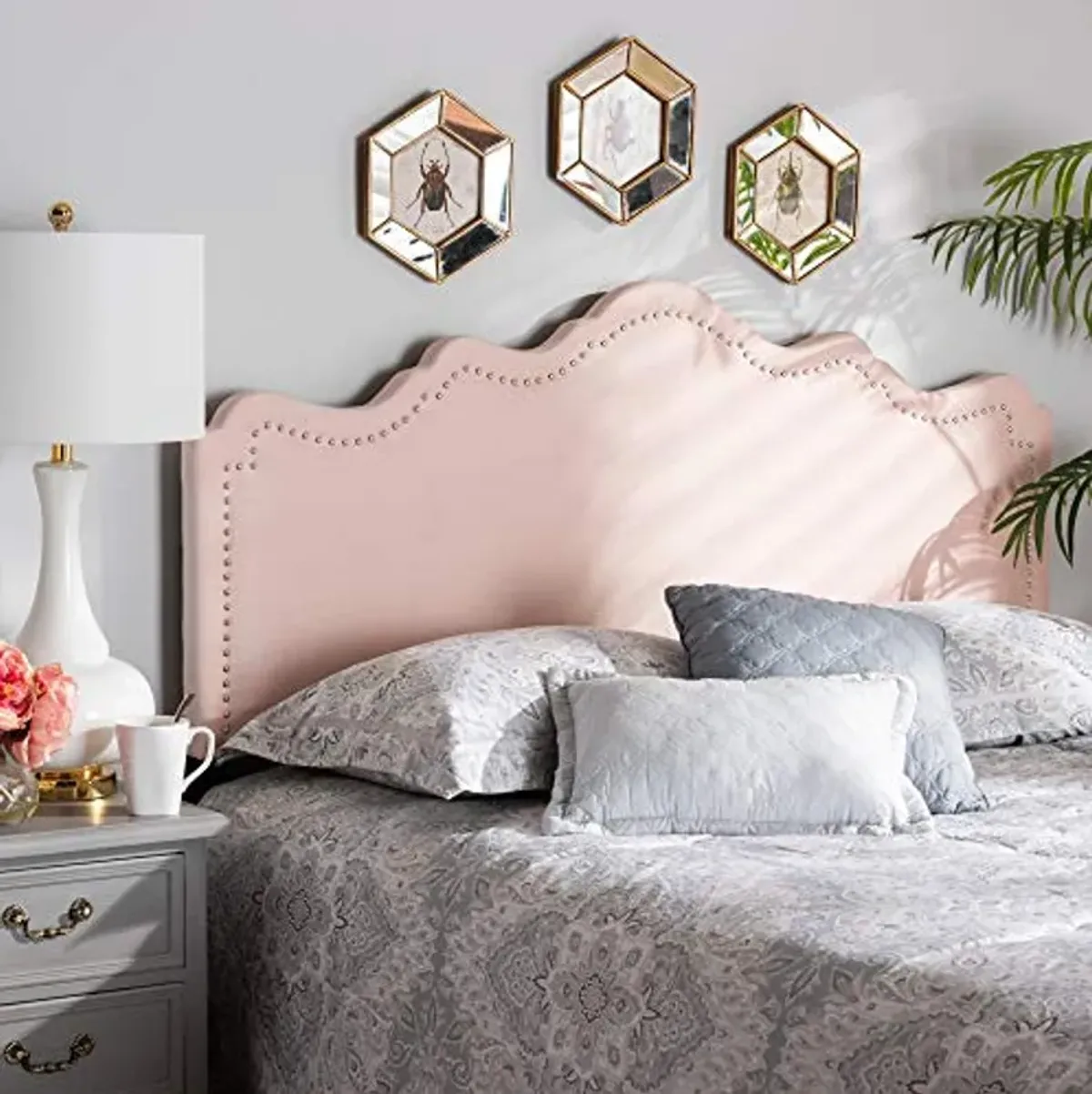 Baxton Studio Headboards, Queen, Light Pink