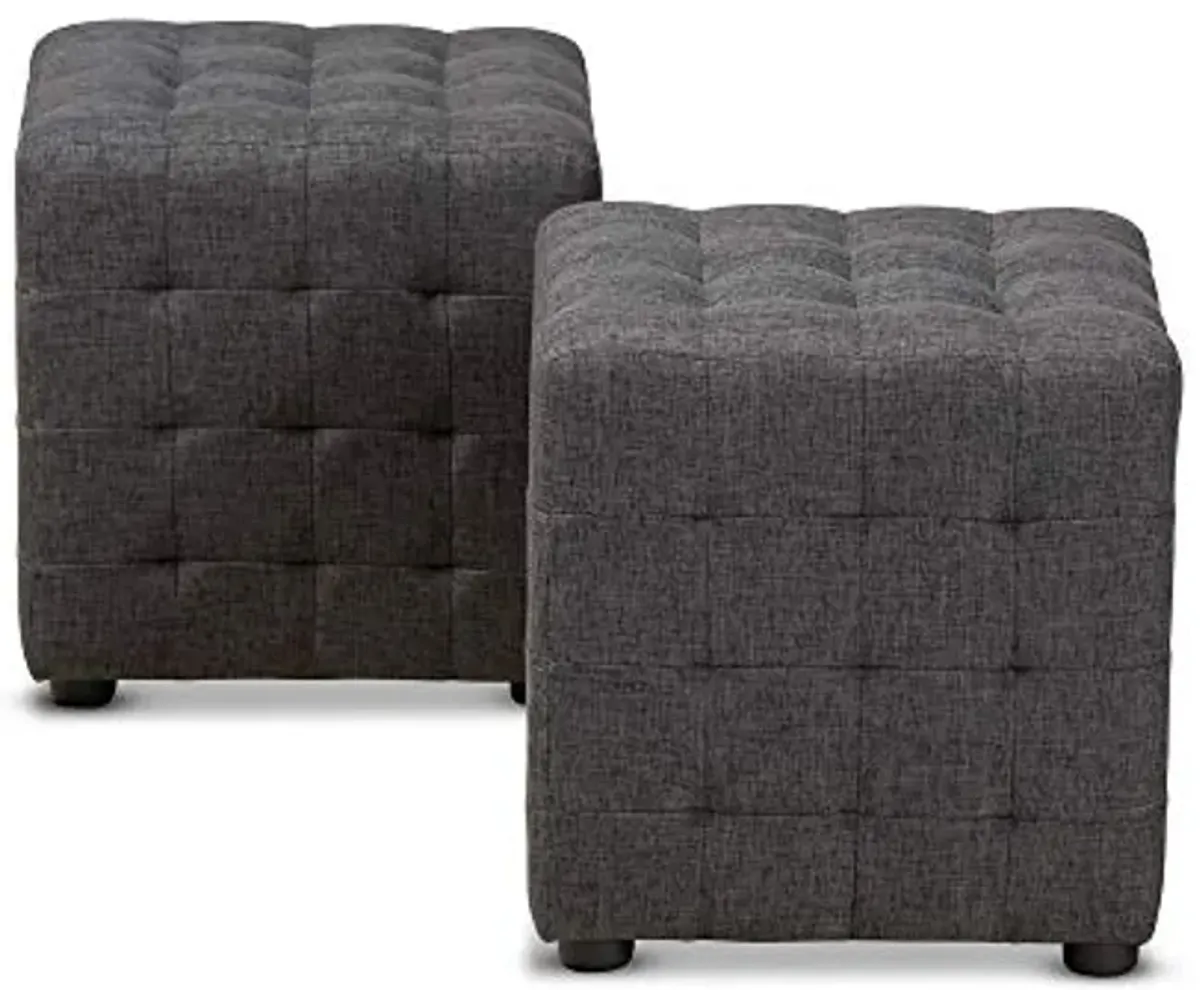 Baxton Studio Ottomans, One Size, Charcoal