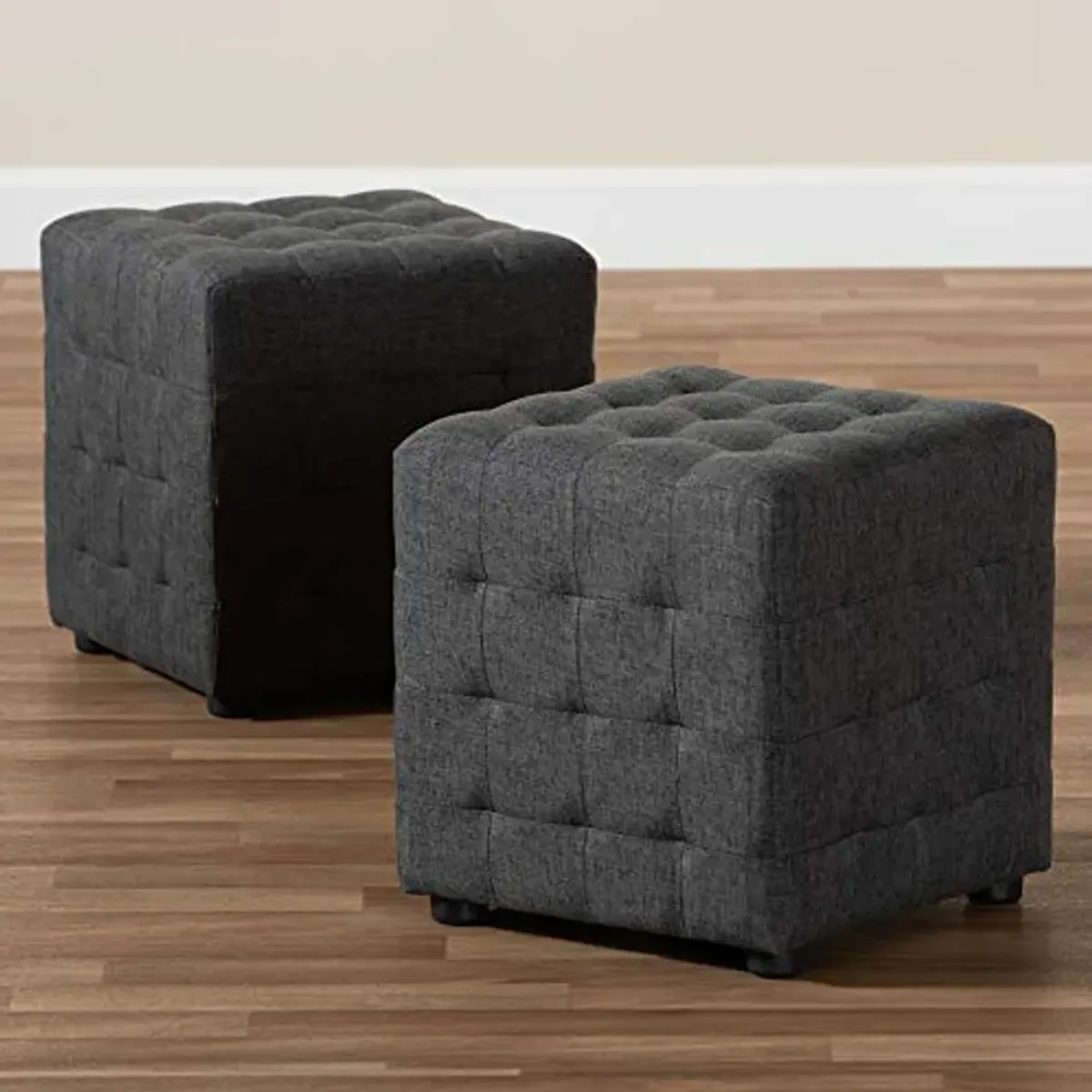 Baxton Studio Ottomans, One Size, Charcoal