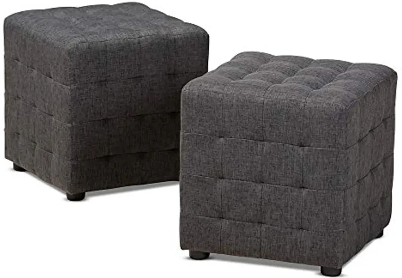 Baxton Studio Ottomans, One Size, Charcoal