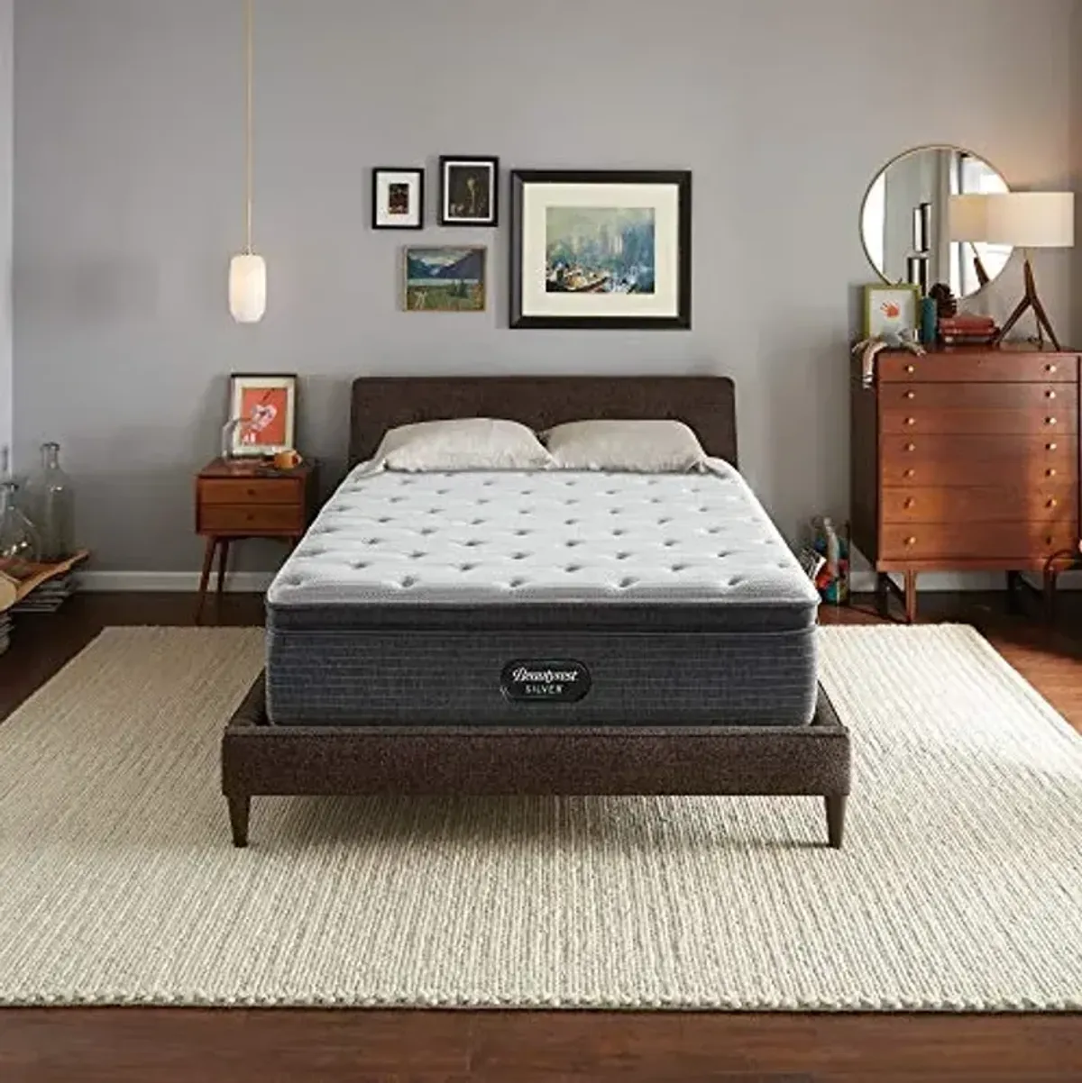 Beautyrest Silver BRS900 15 inch Plush Pillow Top Mattress, King, Mattress Only