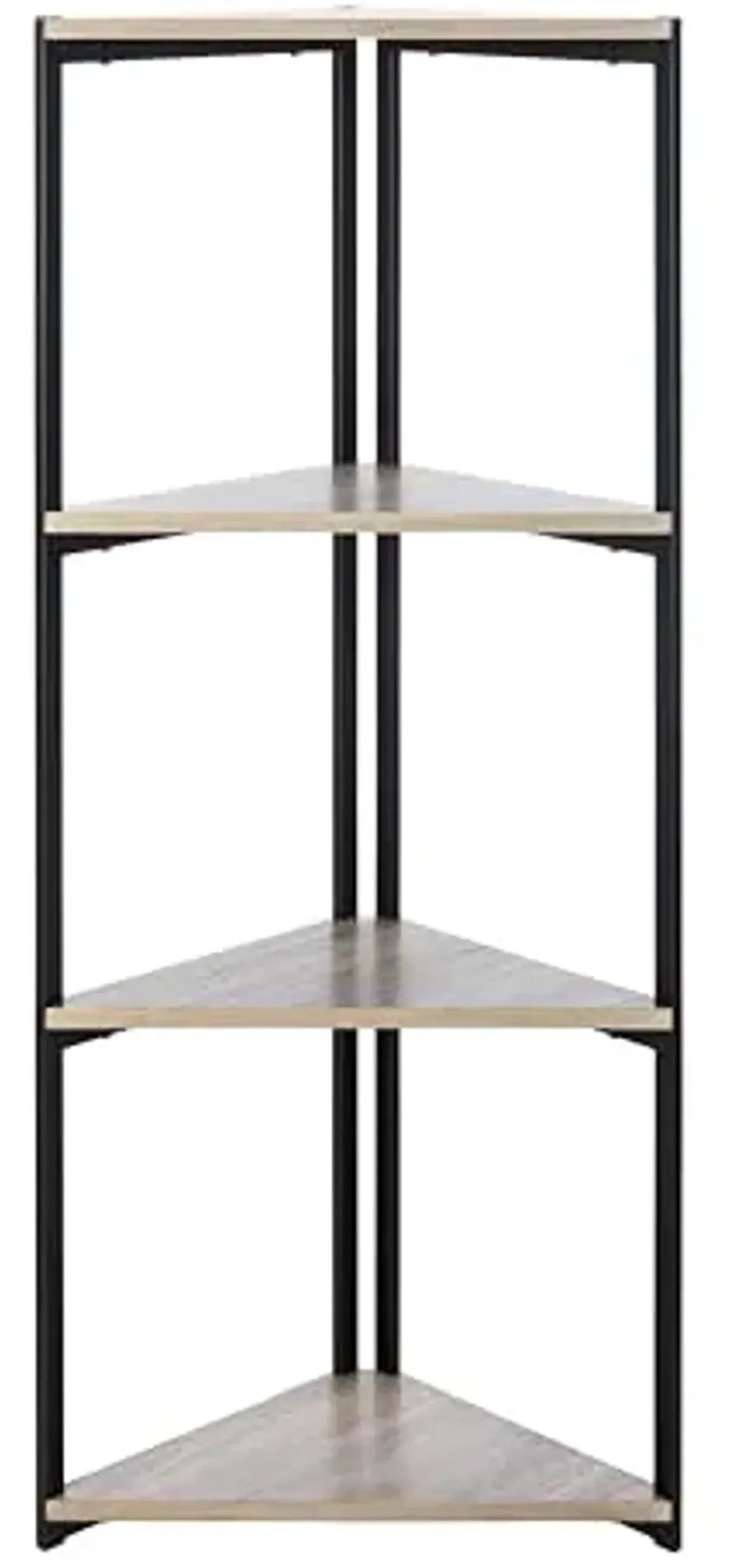 Safavieh Home Logan Light Grey Oak and Black 4-tier Corner Bookshelf