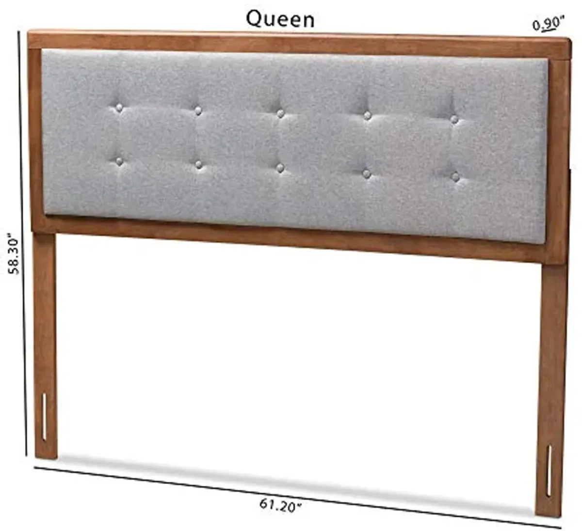 Baxton Studio Headboards, Queen, Gray/Walnut