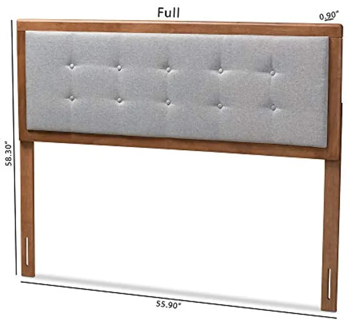 Baxton Studio Headboards, Queen, Gray/Walnut