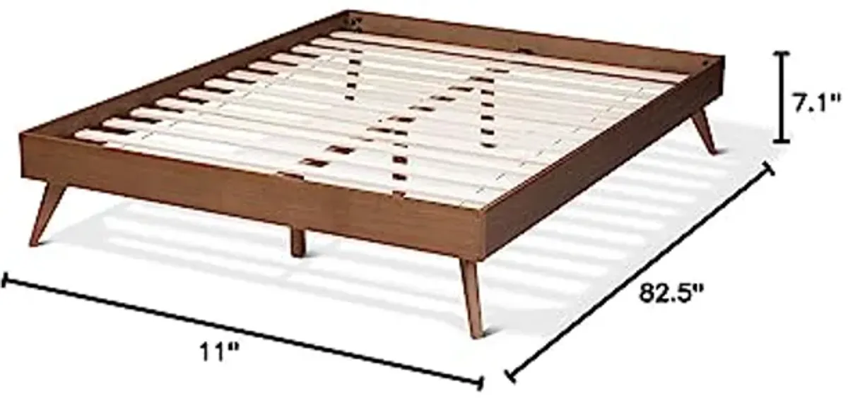 Baxton Studio Bed Frame, Queen, Brown