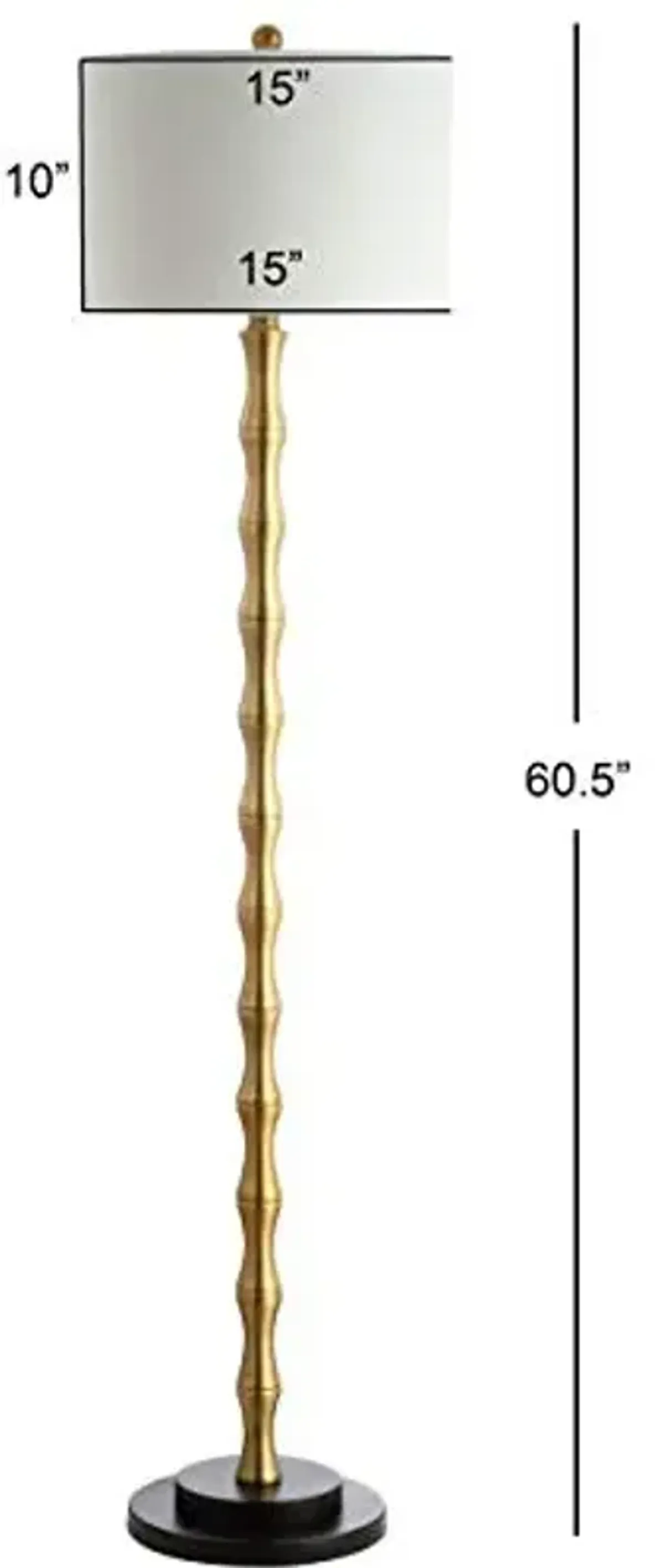 SAFAVIEH FLL4045A Lighting Kolten Antique Brass 60.5-inch (LED Bulb Included) Floor Lamp