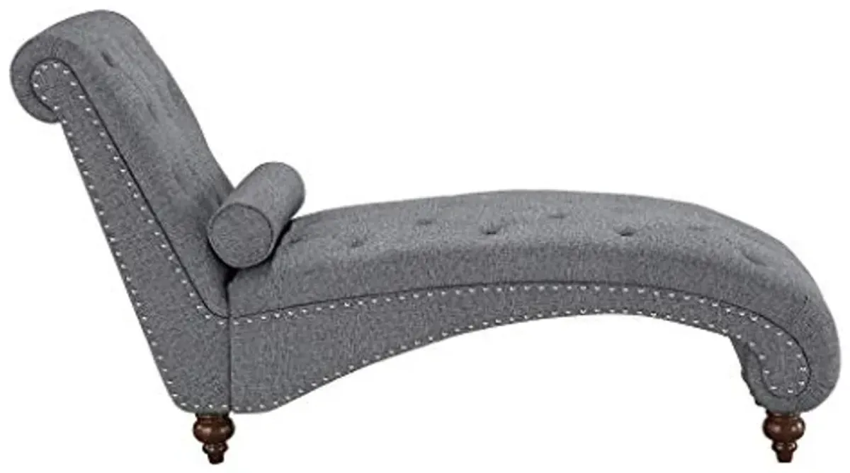 Homelegance Velvet Chaise Lounge, Gray