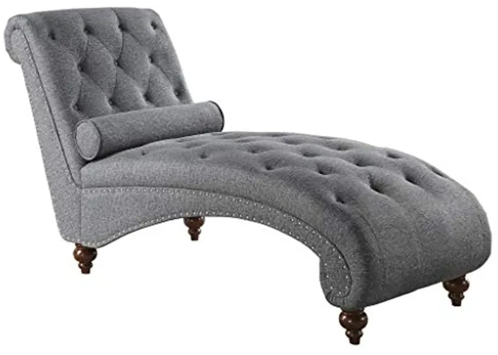 Homelegance Velvet Chaise Lounge, Gray