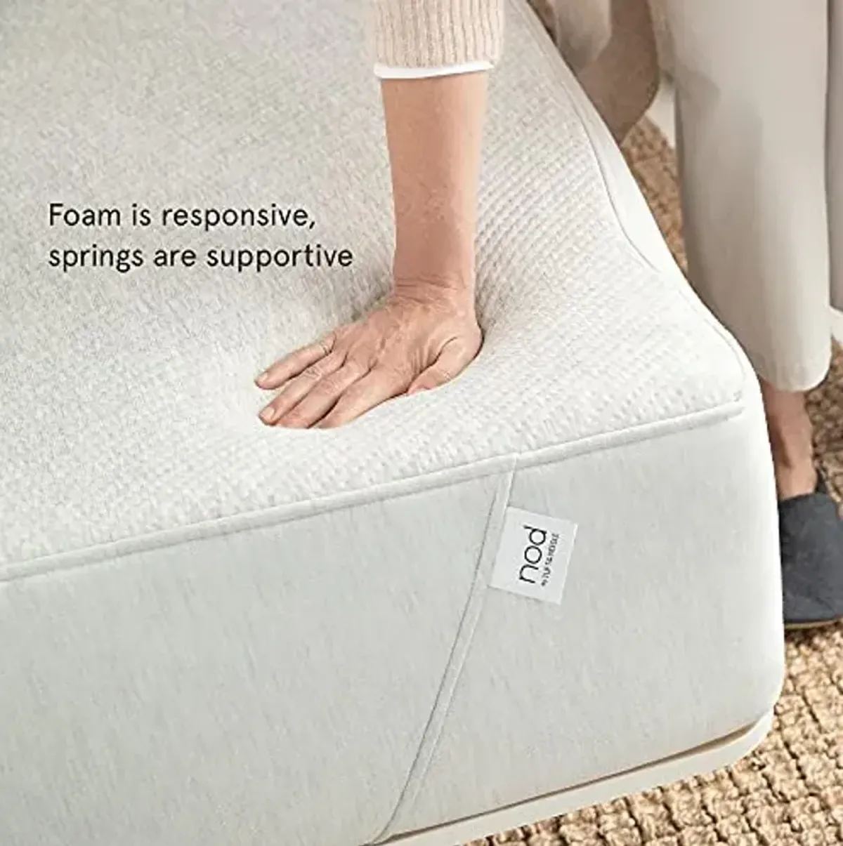 Nod Hybrid by Tuft & Needle Plush 10" Twin XL Size Mattress in a Box, Breathable Adaptive Foam, Supportive Pocketed Coils, 100 Night Trial, Fiberglass Free, CertiPUR-US, 10-Year Limited Warranty