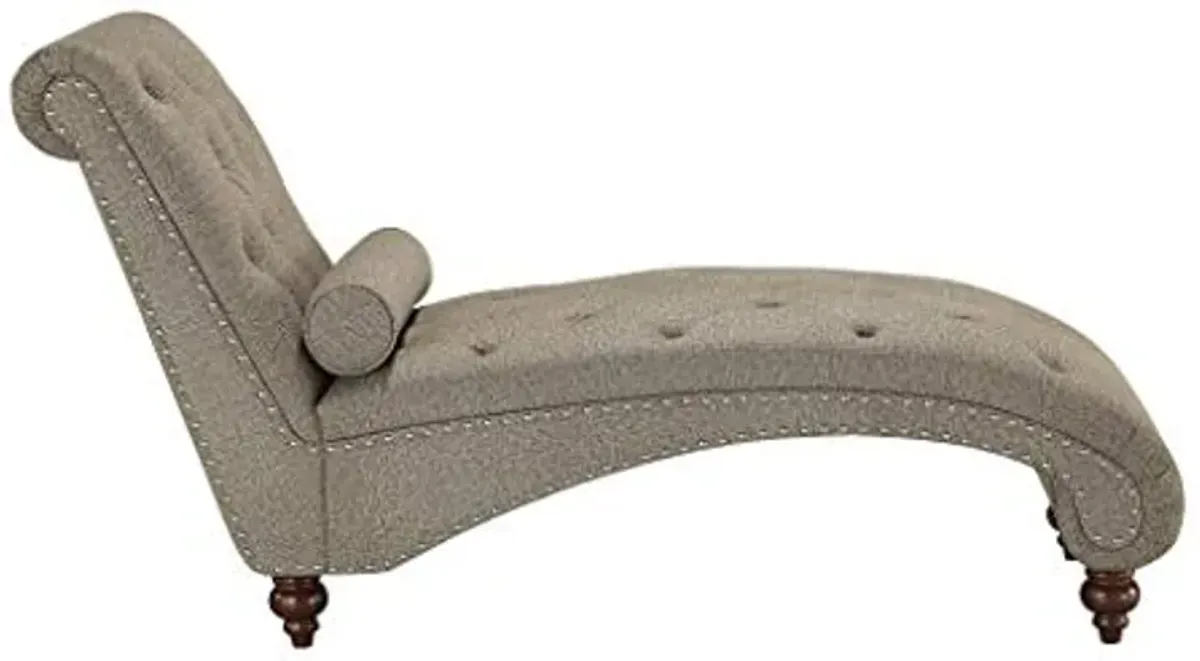 Homelegance Velvet Chaise Lounge, Brown