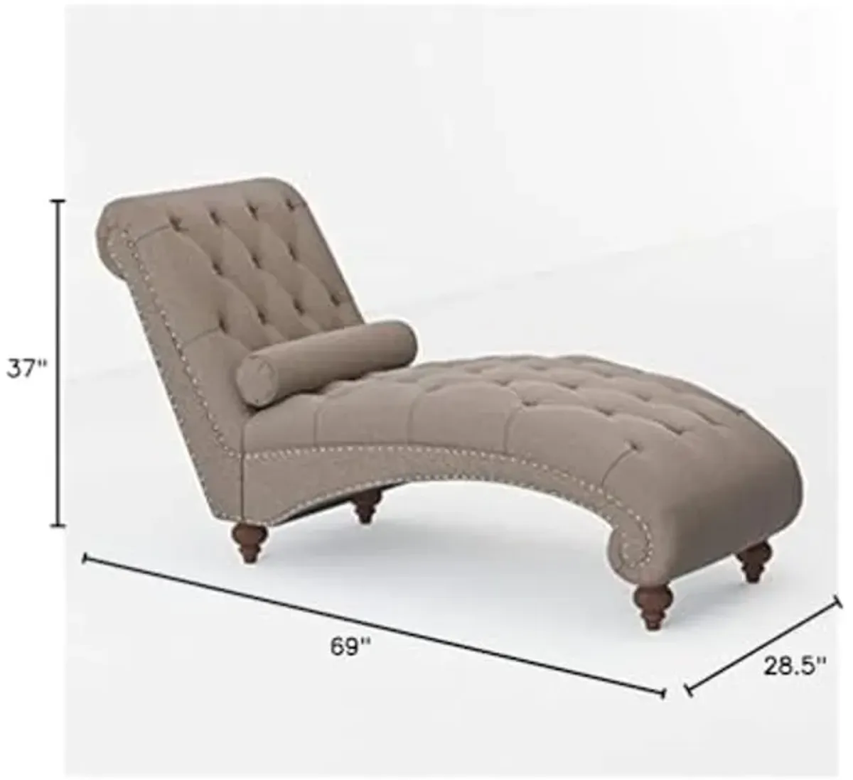 Homelegance Velvet Chaise Lounge, Brown