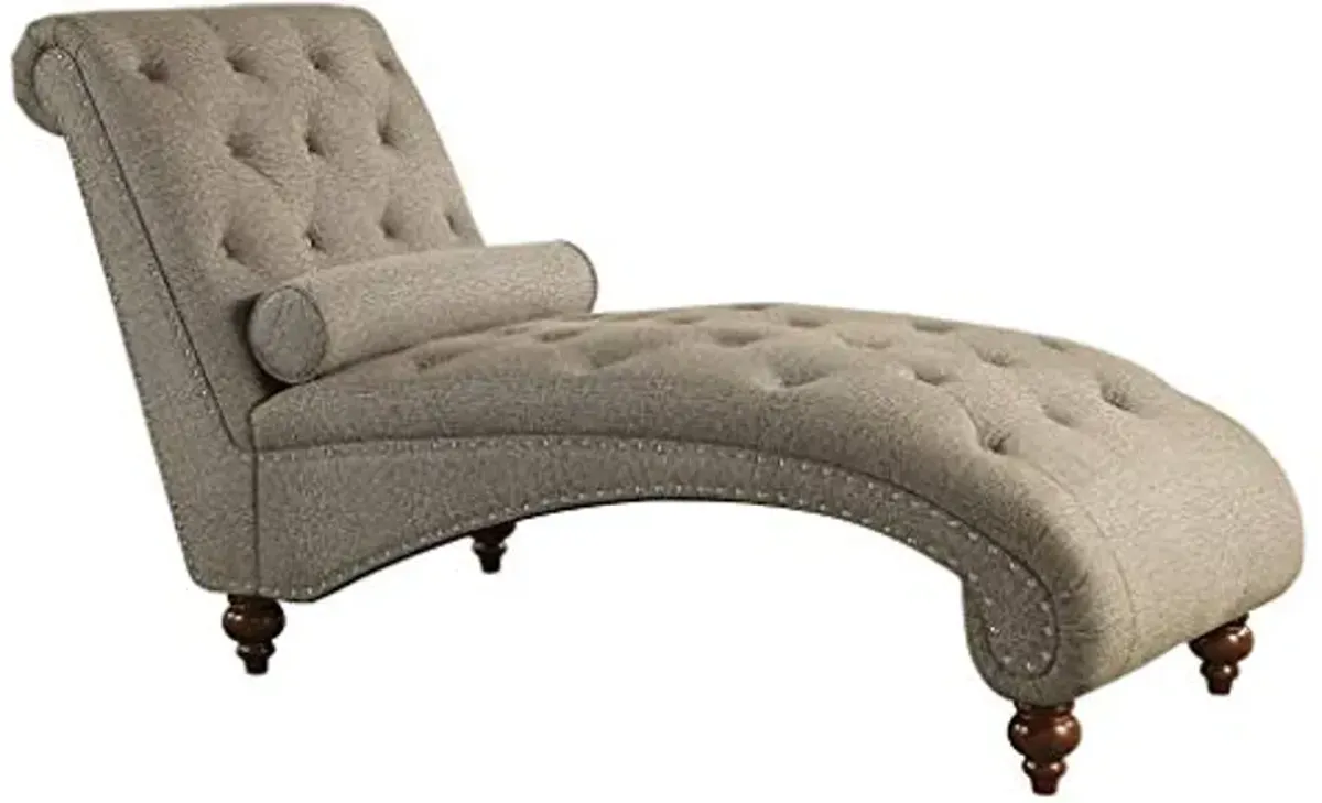 Homelegance Velvet Chaise Lounge, Brown