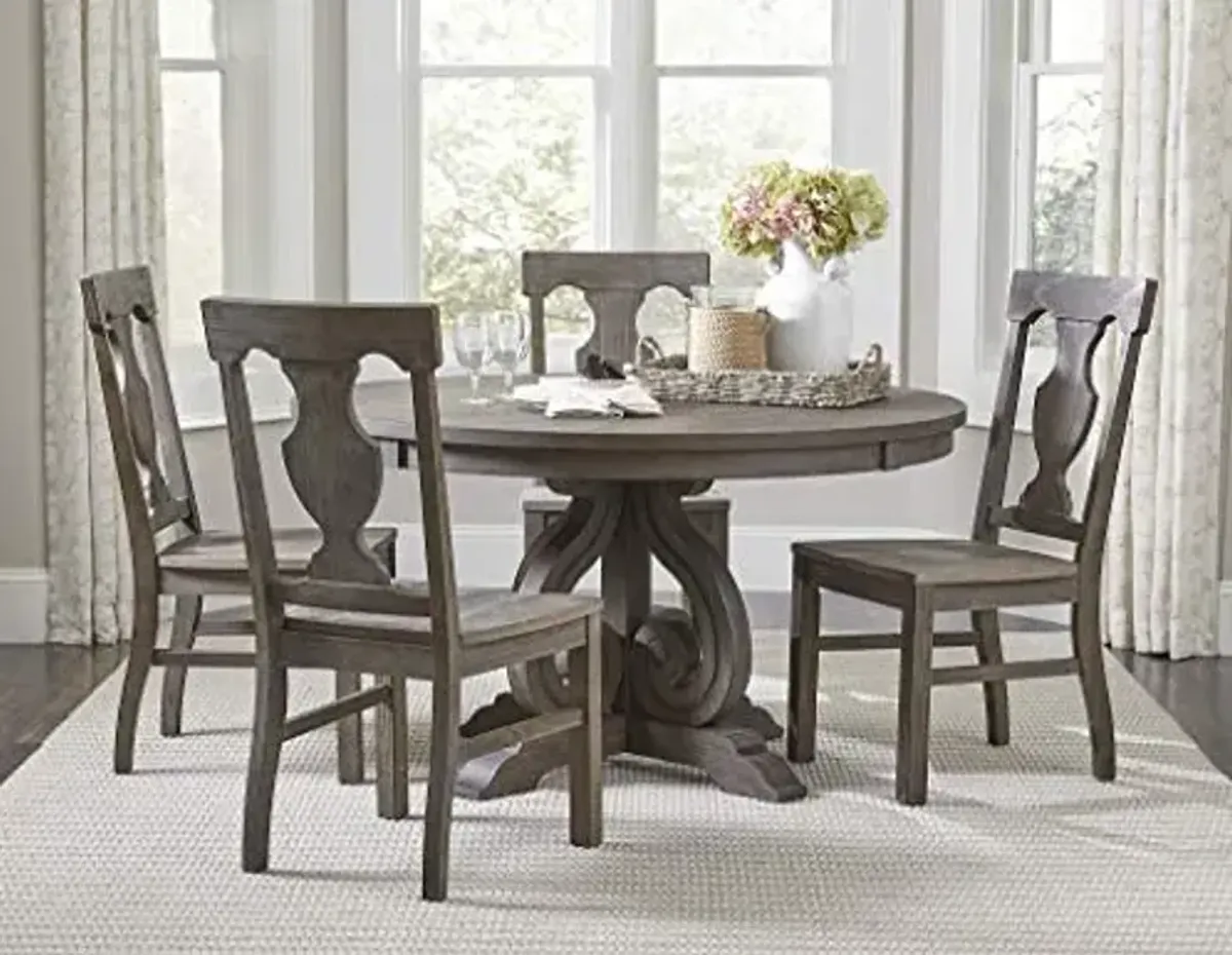 Homelegance 5-Piece Round Dining Table Set, Dark Pewter