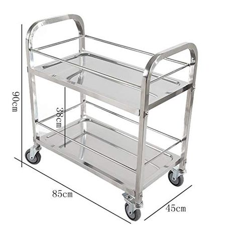 Stainless Steel Kitchen Storage Trolley Cart, Large Serving Trolley Clearing Trolley,Hotels, Restaurants And Care Homes
