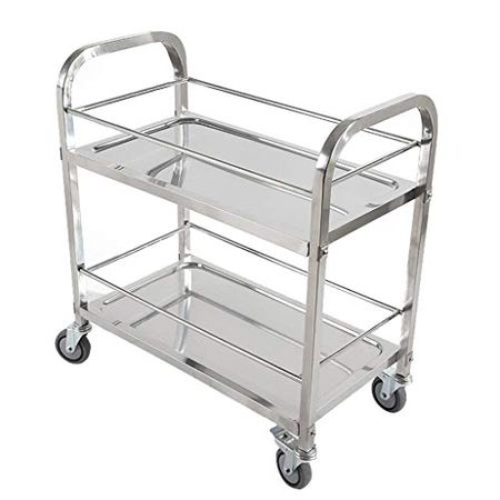 Stainless Steel Kitchen Storage Trolley Cart, Large Serving Trolley Clearing Trolley,Hotels, Restaurants And Care Homes