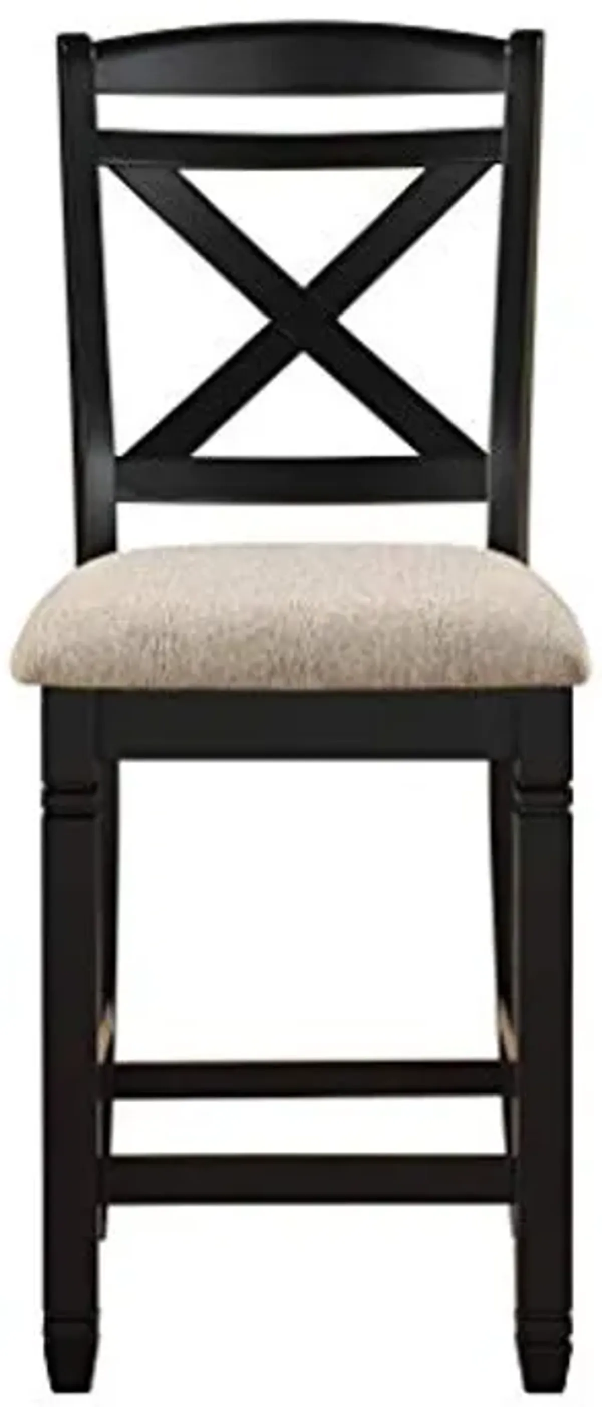 Homelegance Two-Tone Counter Height Chair (Set of 2), Black/Natural