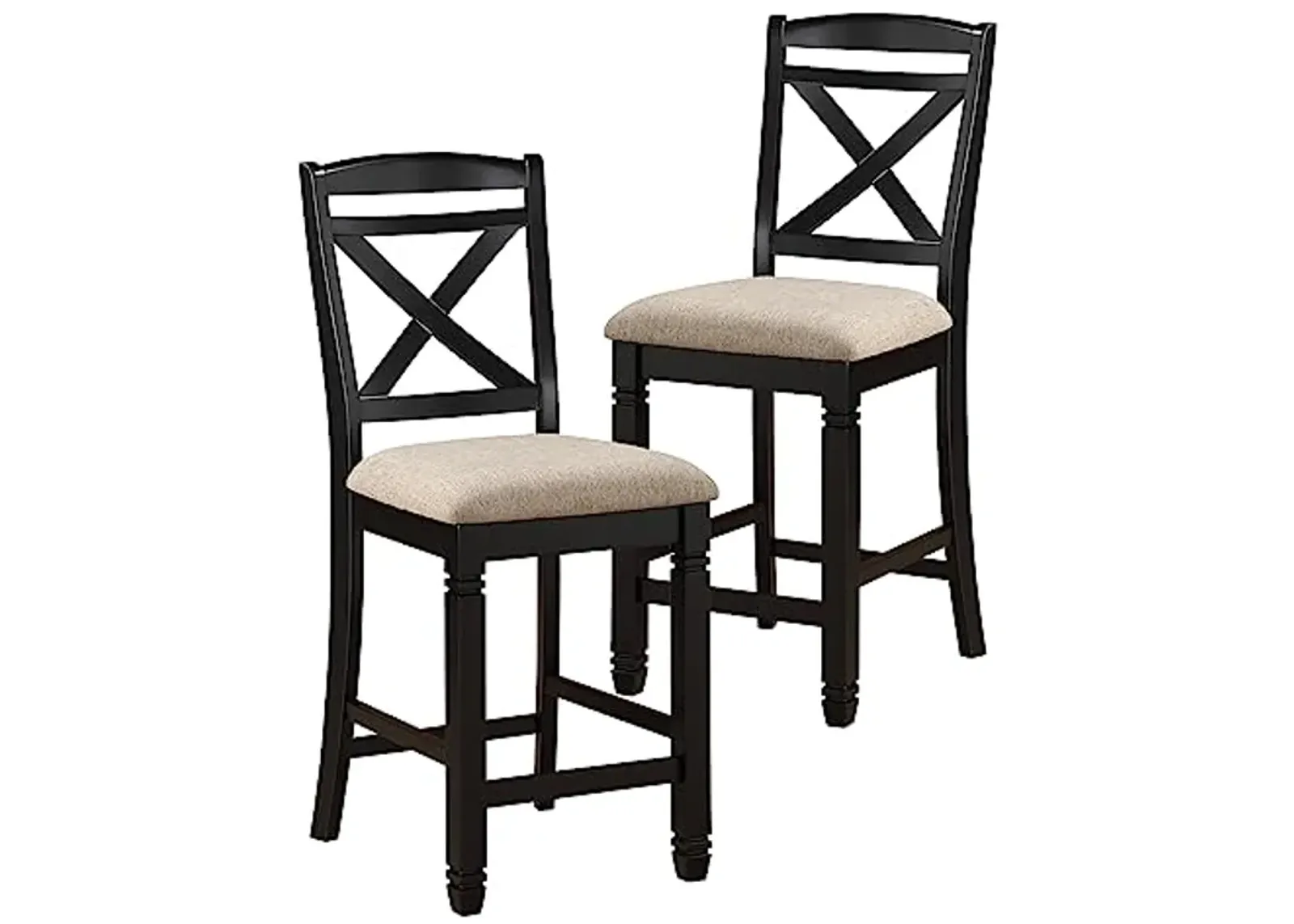 Homelegance Two-Tone Counter Height Chair (Set of 2), Black/Natural