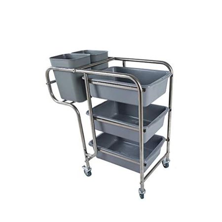Multifunction Restaurant Service Trolley, Stainless Steel Irregular Collecting A Dining Car, PP Plastic Collection Vehicle