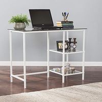 Southern Enterprises Layton Metal & Glass Student Desk, White