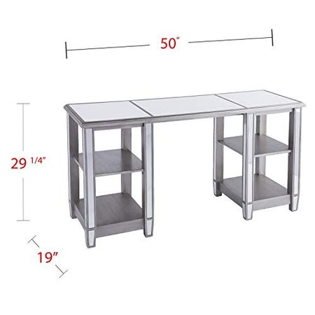 Southern Enterprises Wedlyn Mirrored Desk, Silver