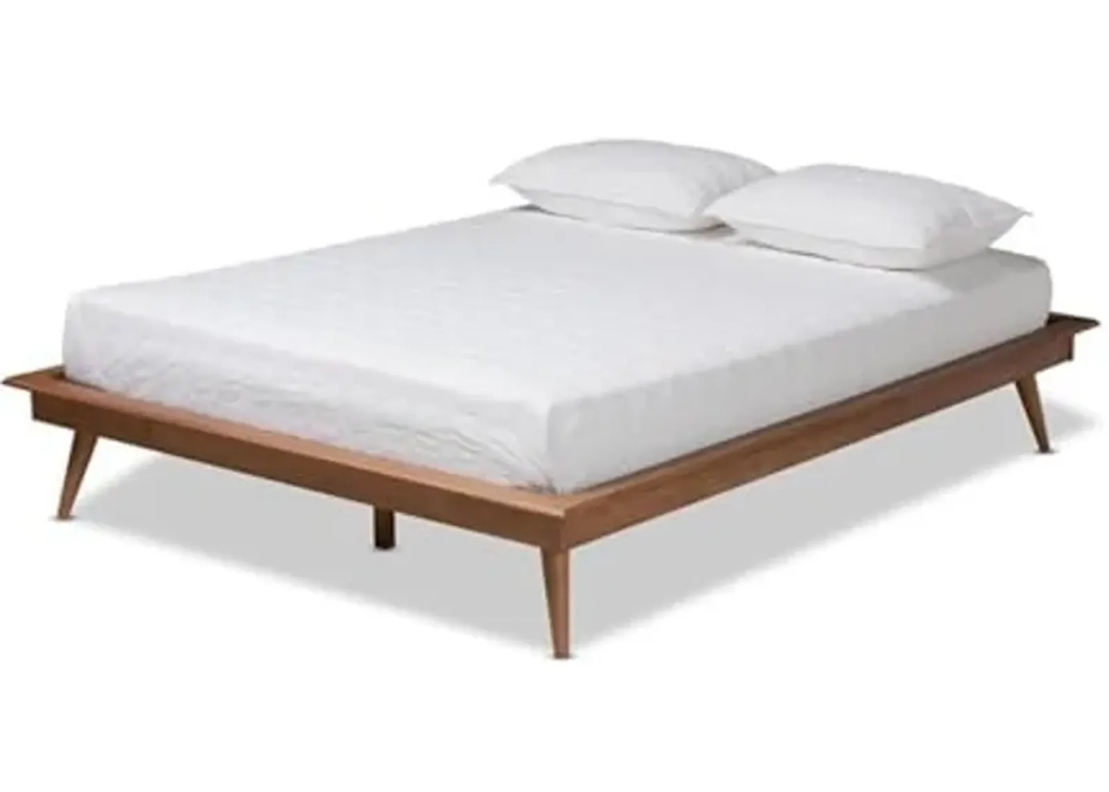 Baxton Studio Karine Mid-Century Modern Walnut Brown Finished Wood King Size Platform Bed Frame