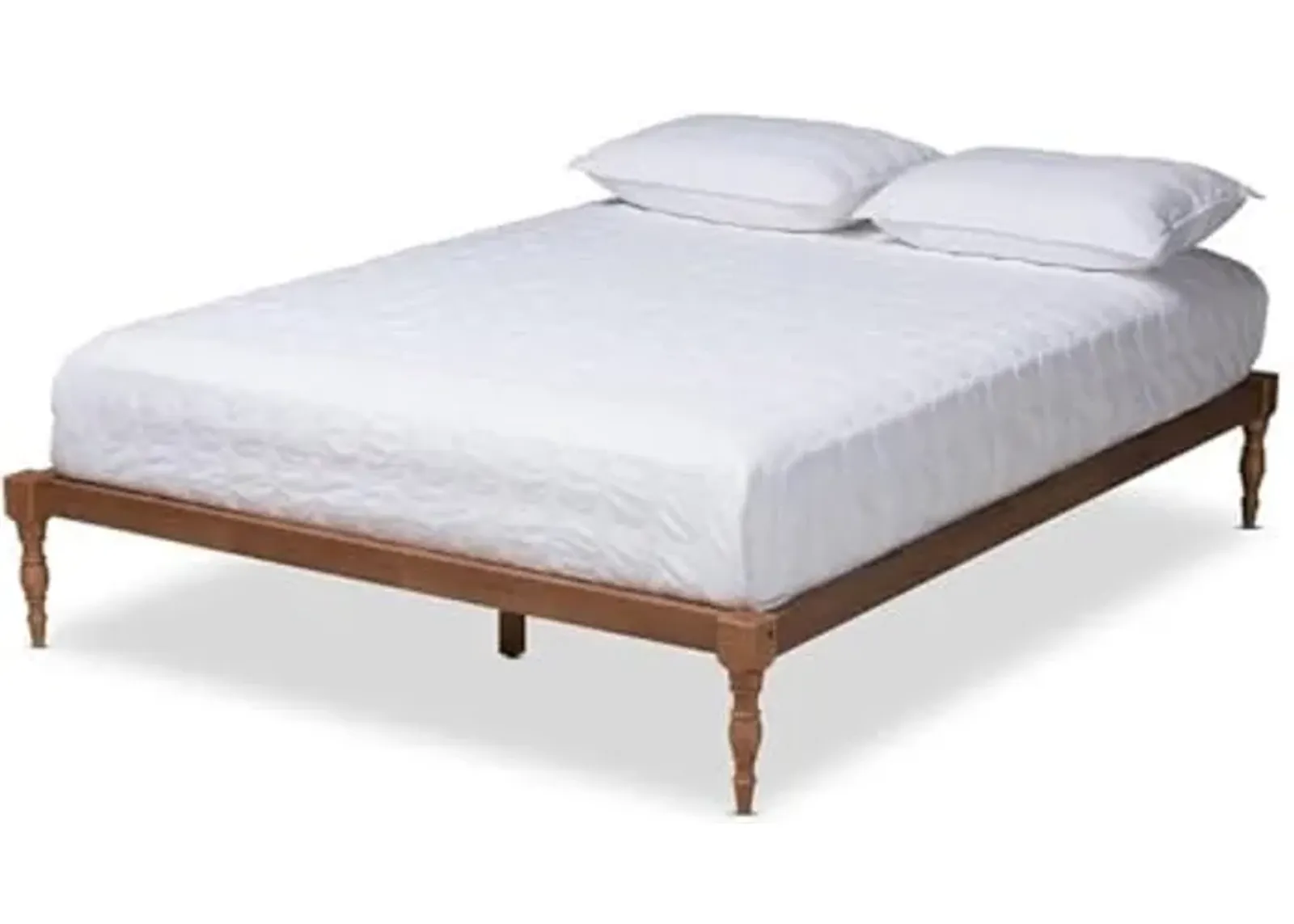 Baxton Studio Iseline Contemporary Wood Queen Platform Bed in Walnut Brown