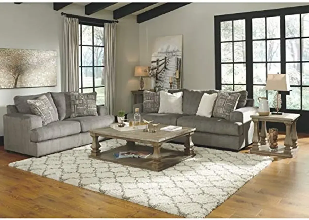 Signature Design by Ashley Soletren Contemporary Chenille Sofa with 4 Accent Pillows, Gray