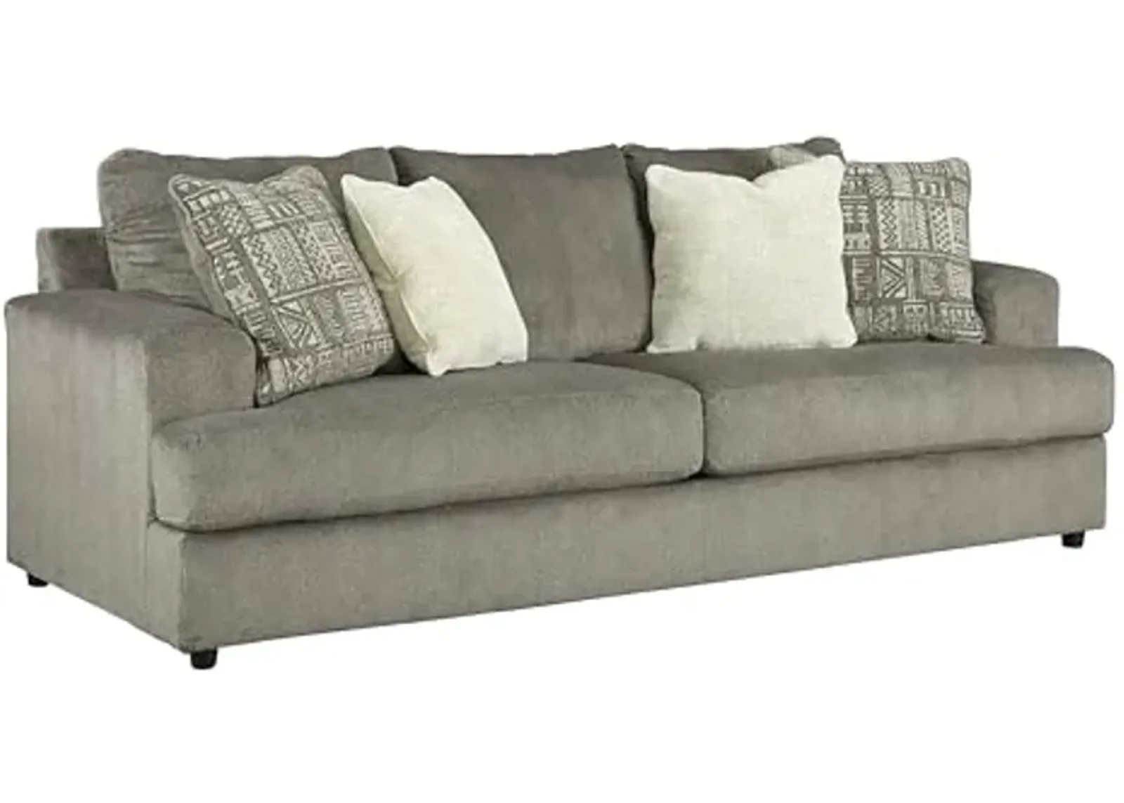 Signature Design by Ashley Soletren Contemporary Chenille Sofa with 4 Accent Pillows, Gray