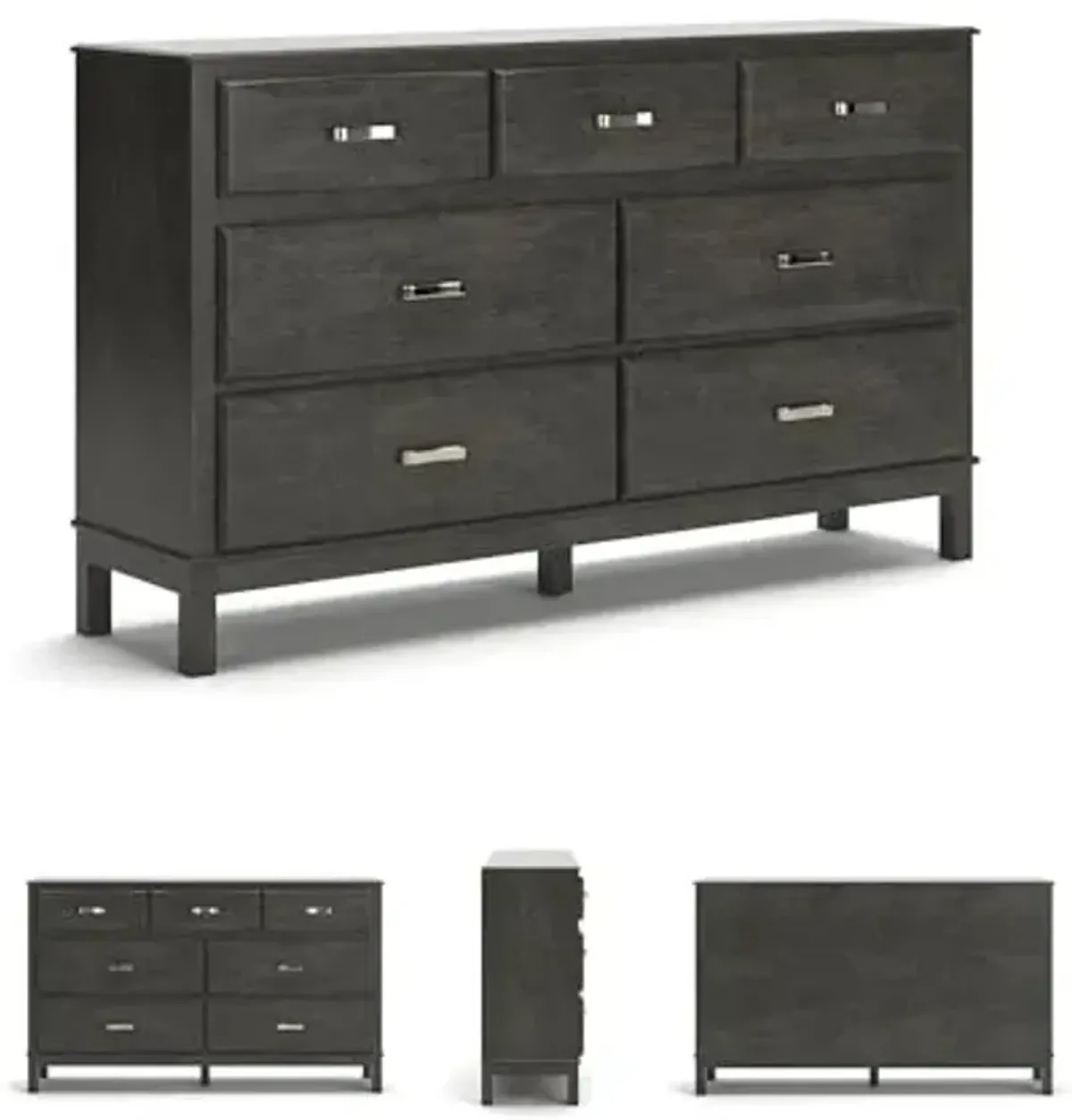 Signature Design by Ashley Caitbrook Contemporary 7 Drawer Dresser with Dovetail Construction, Weathered Gray