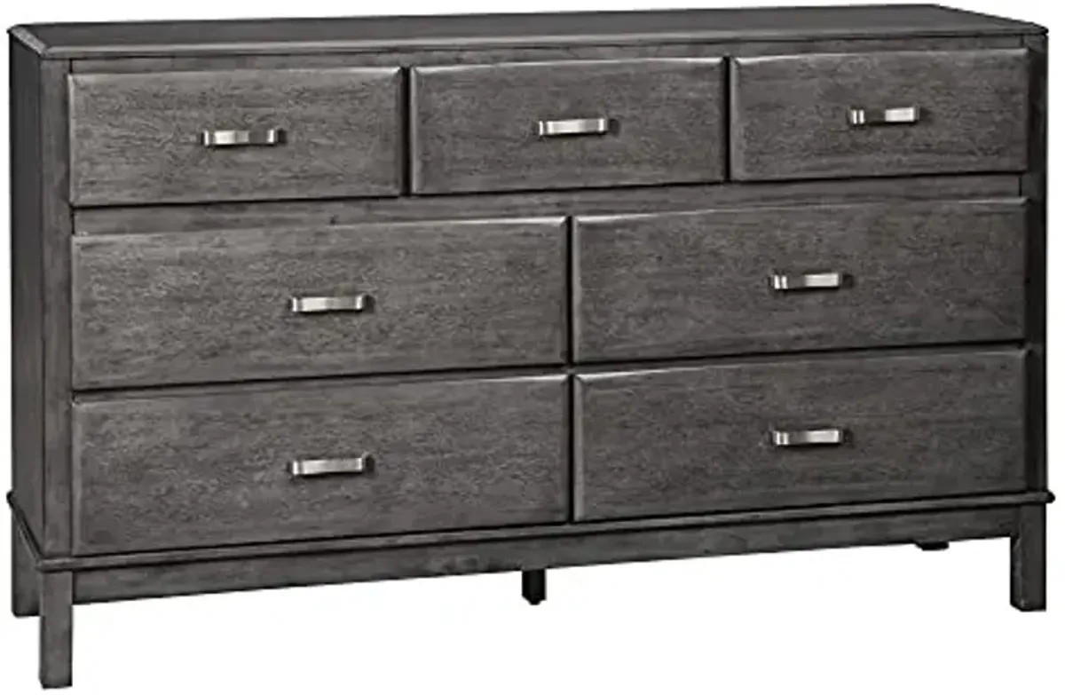 Signature Design by Ashley Caitbrook Contemporary 7 Drawer Dresser with Dovetail Construction, Weathered Gray