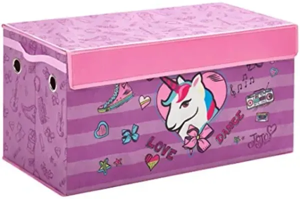 Idea Nuova JoJo Siwa Collapsible Pink Bow,Love,Dance Storage Trunk for Kids, Durable and Spacious with Lid