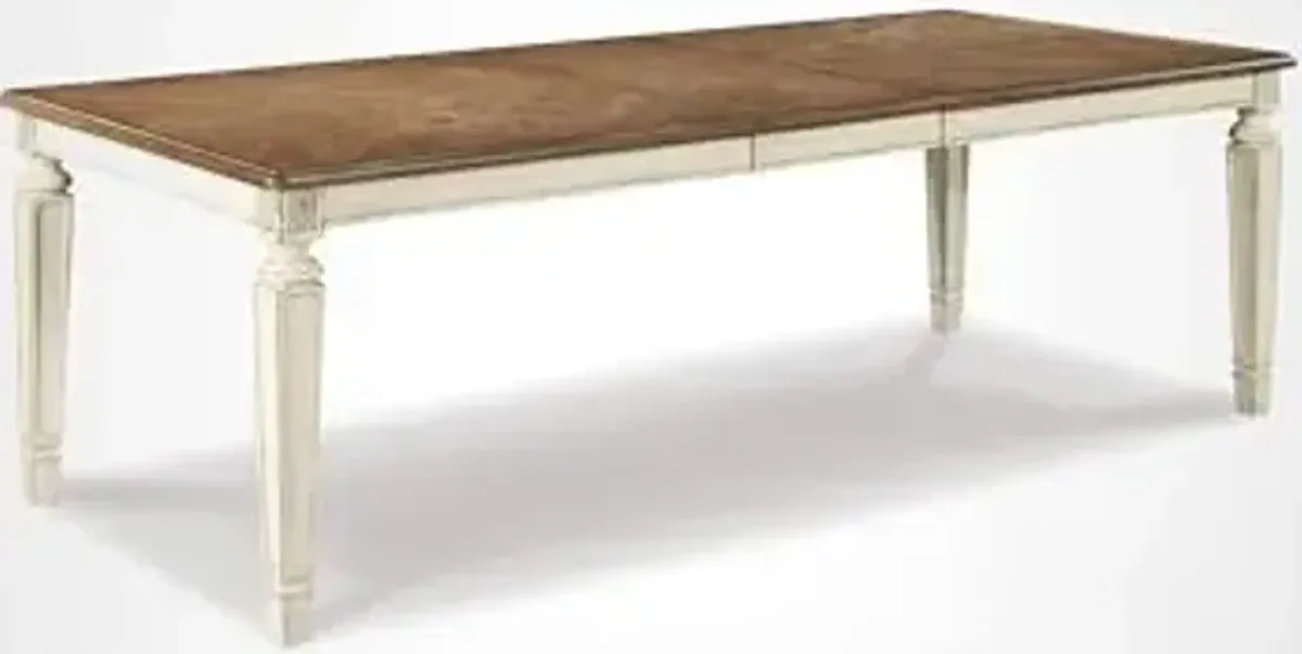 Signature Design by Ashley Realyn French Country Dining Extension Table, Seats up to 8, Chipped White
