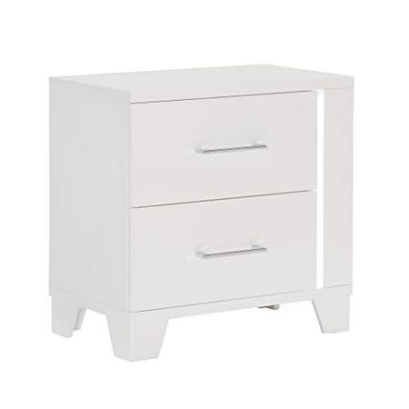 Homelegance 2-Drawer Nightstand, One Size, White