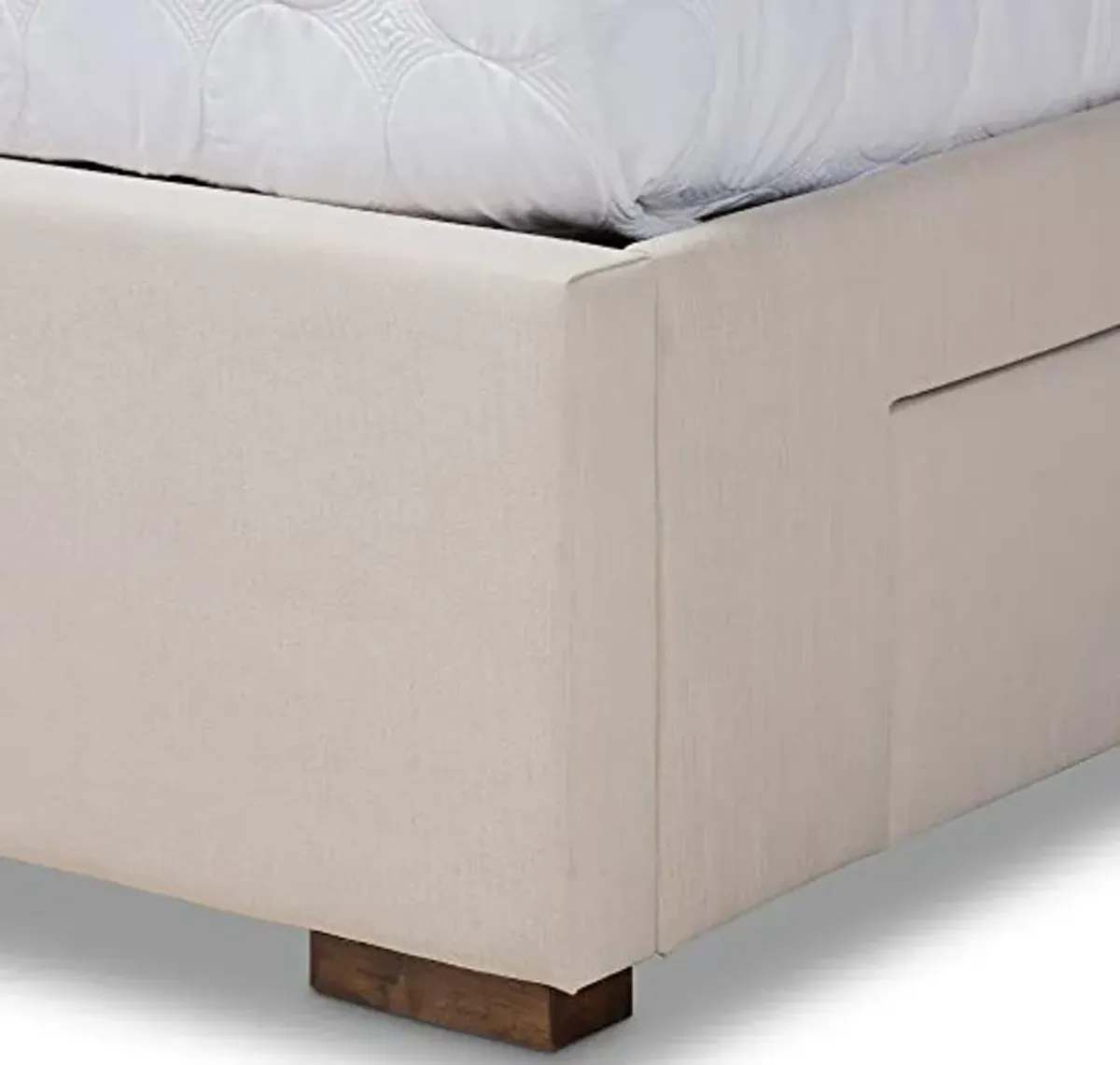 Baxton Studio Bed Frame, Queen, Beige