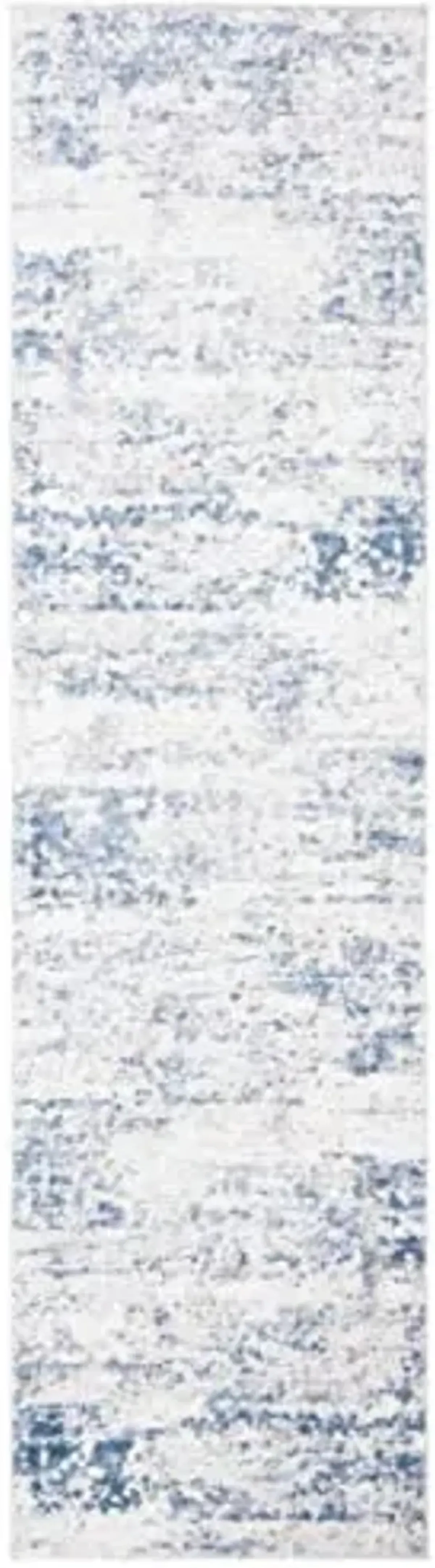 SAFAVIEH Amelia Collection Runner Rug - 2'2" x 6', Ivory & Blue, Modern Abstract Design, Non-Shedding & Easy Care, Ideal for High Traffic Areas in Living Room, Bedroom (ALA700A)