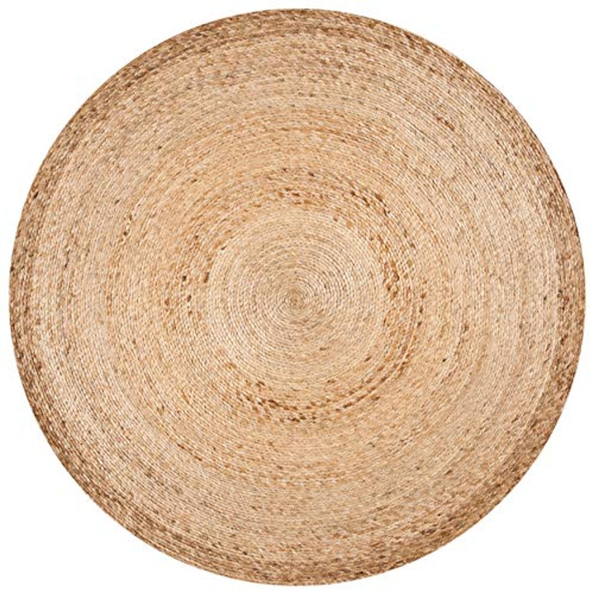 SAFAVIEH Natural Fiber Round Collection 5' Round Natural NFB249A Handmade Boho Country Charm Jute Area Rug