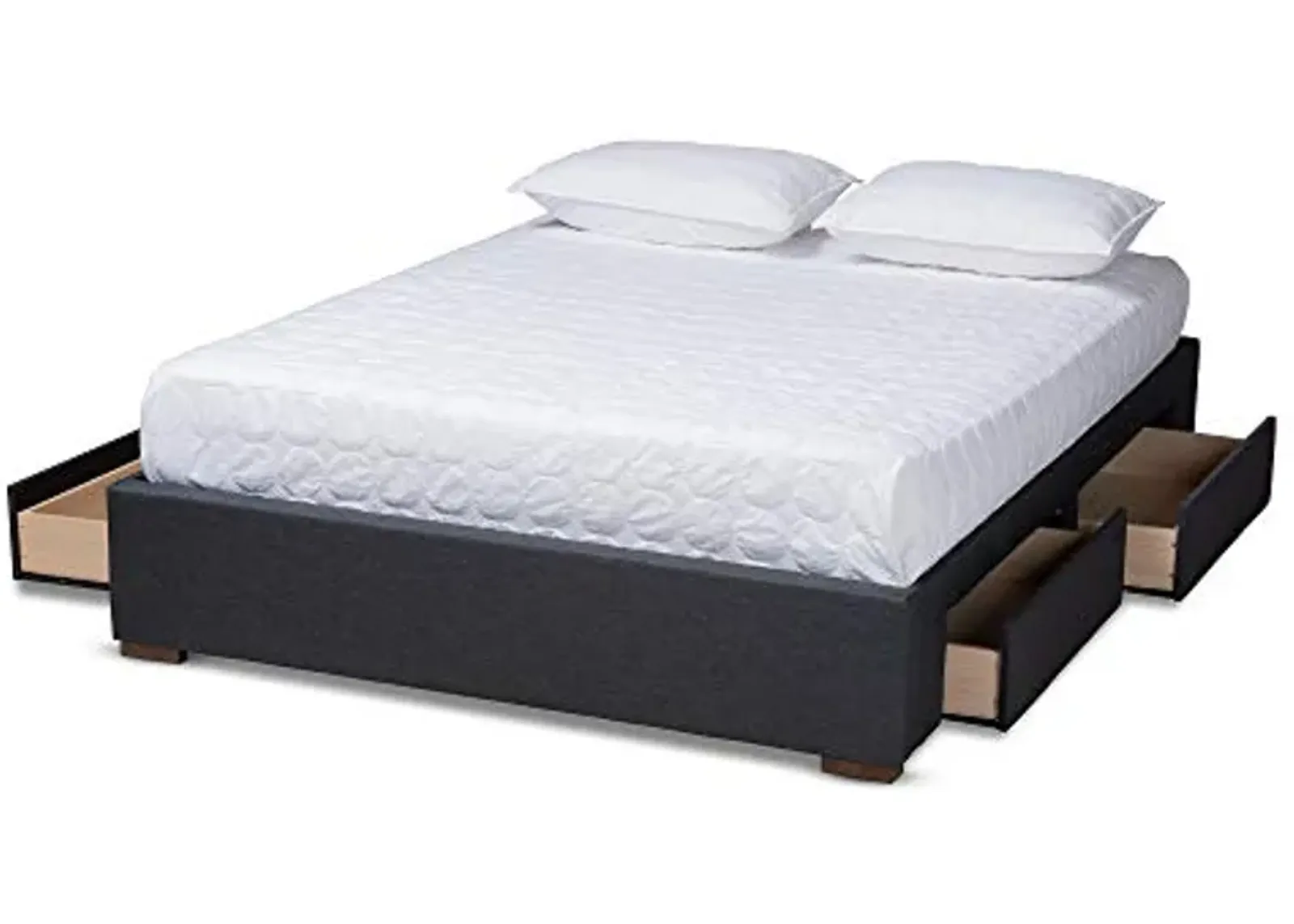 Baxton Studio Bed Frame, King, Dark Gray