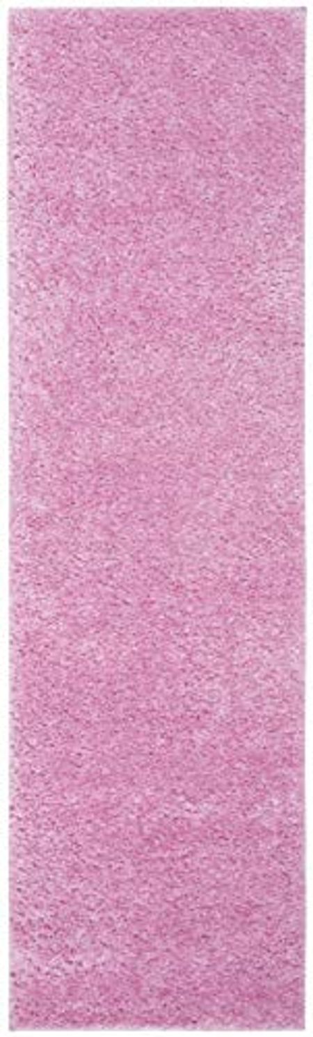 SAFAVIEH August Shag Collection 2'3" x 12' Pink AUG900X Solid 1.2-inch Thick Runner Rug