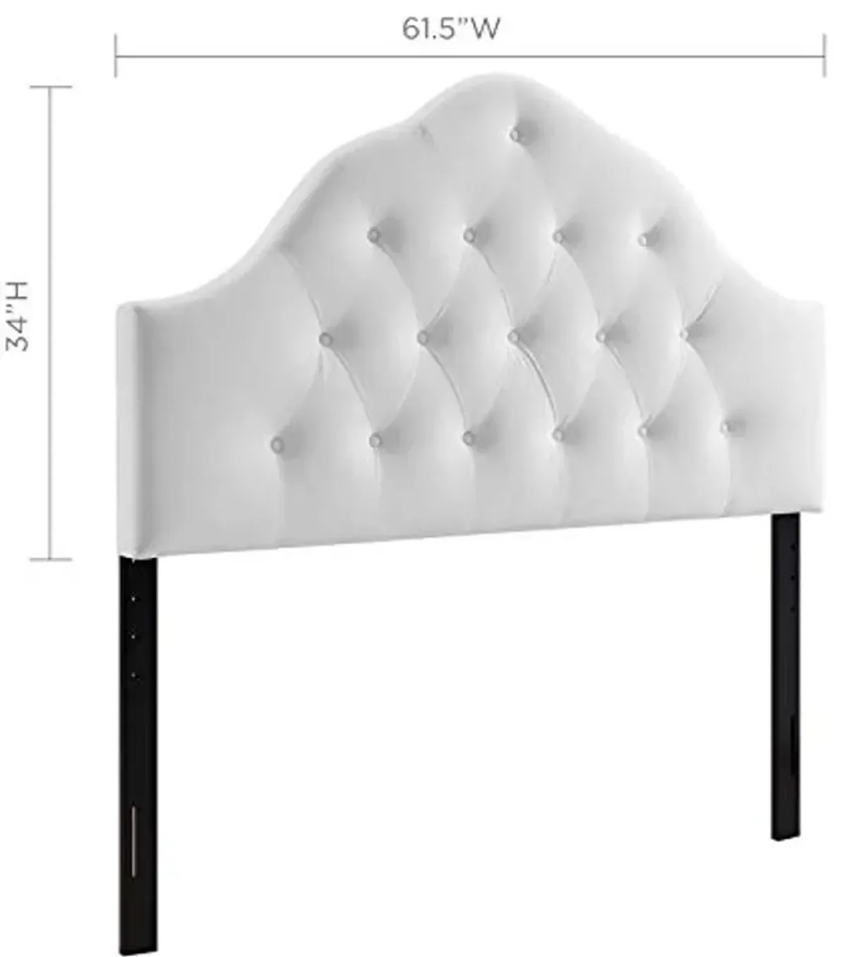 Modway Sovereign Queen Diamond Tufted Performance Velvet Headboard, White