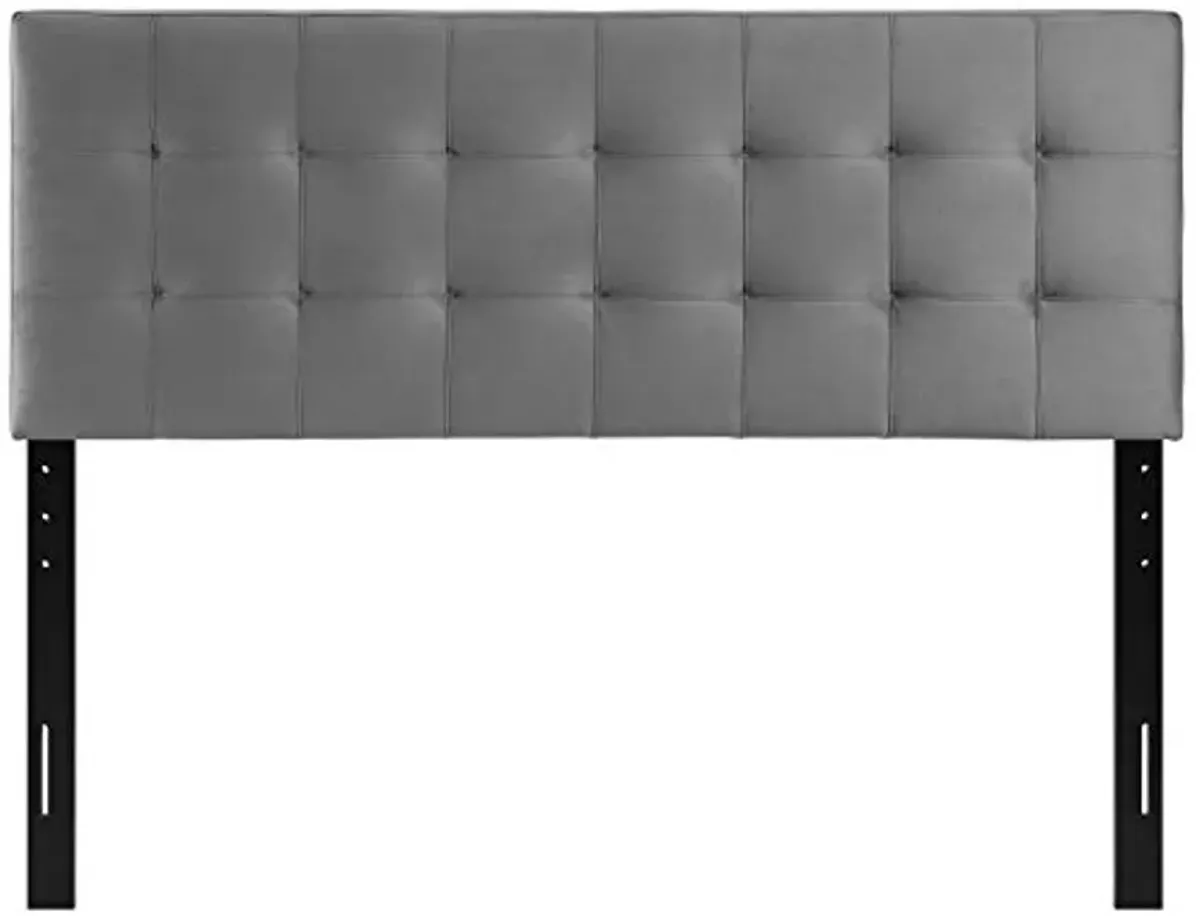 Modway Lily King Biscuit Tufted Performance Velvet Headboard, Gray