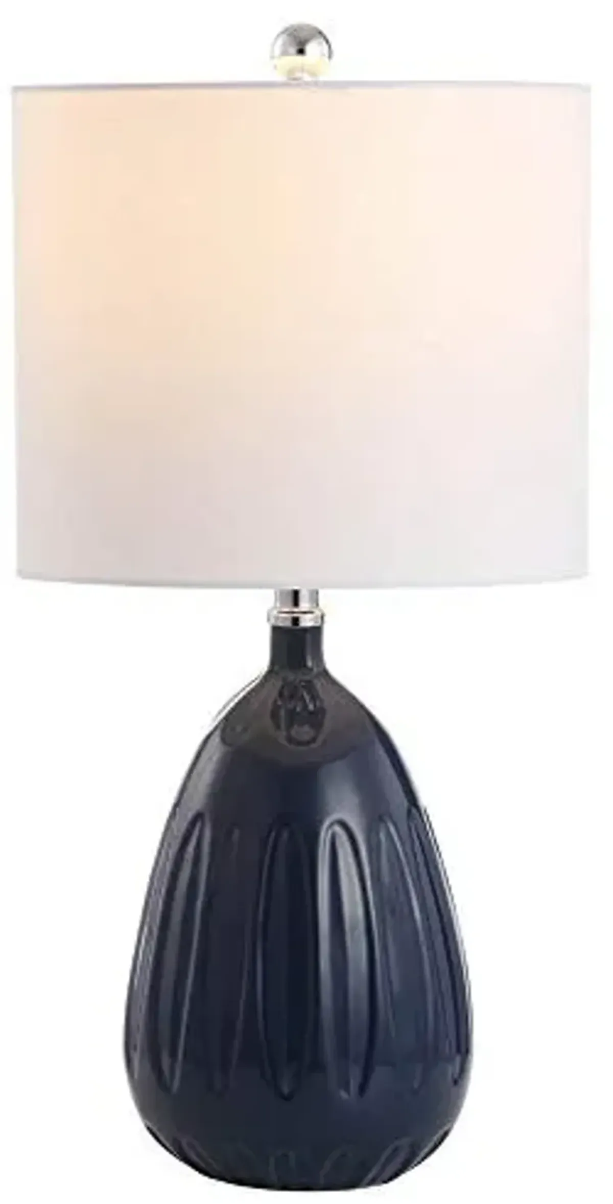 SAFAVIEH Lighting Collection Linnett Navy 20-inch Bedroom Living Room Home Office Desk Nightstand Table Lamp (LED Bulb Included)