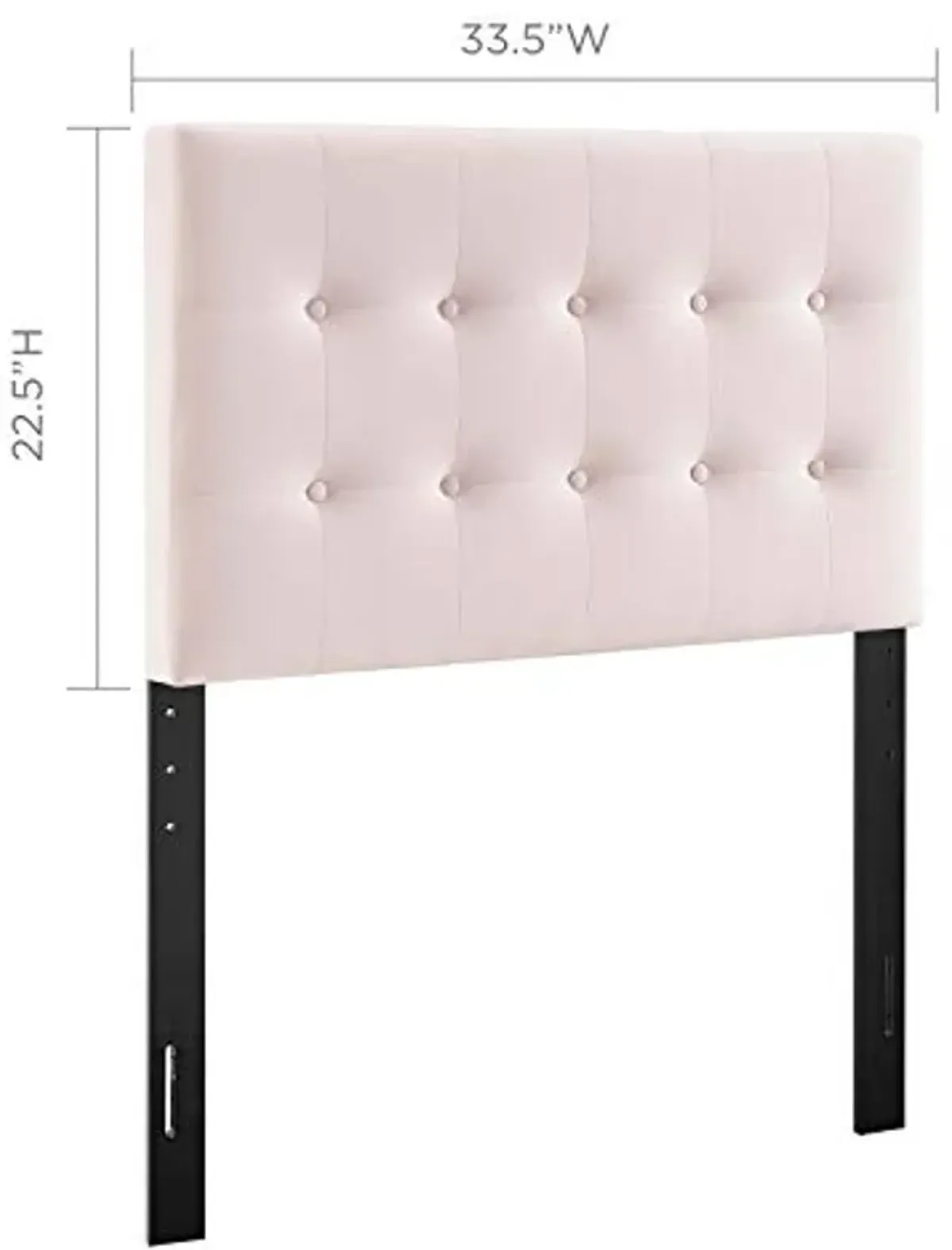 Modway Emily Twin Biscuit Tufted Performance Velvet Headboard, Pink