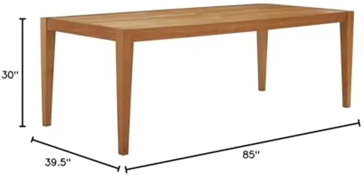 Modway EEI-3430-NAT Northlake 85" Outdoor Patio Premium Grade A Teak, Dining Table, Natural