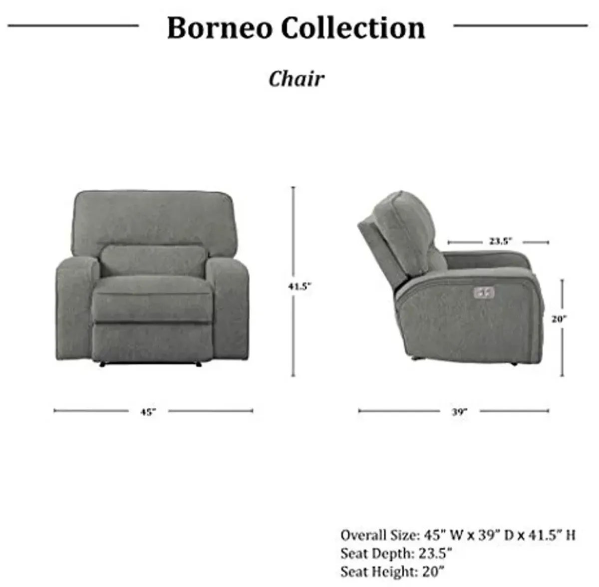 Homelegance Power Reclining Sofa Set, Mocha