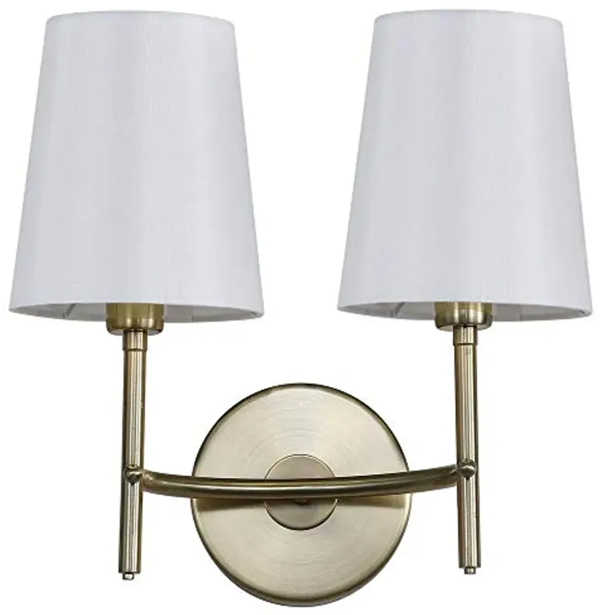 SAFAVIEH SCN4033B Barrett Brass Gold 2-Light Wall (LED Bulbs Included) Sconce, White