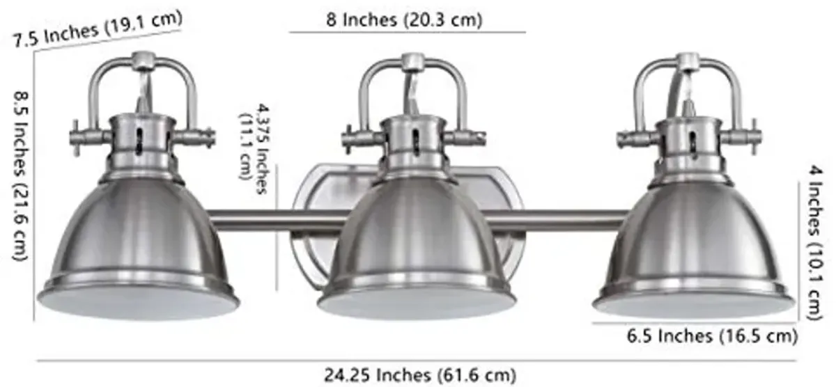 SAFAVIEH SCN4054A Roland Brush Nickel 3-Light Bathroom (LED Bulbs Included) Sconce, Bronze