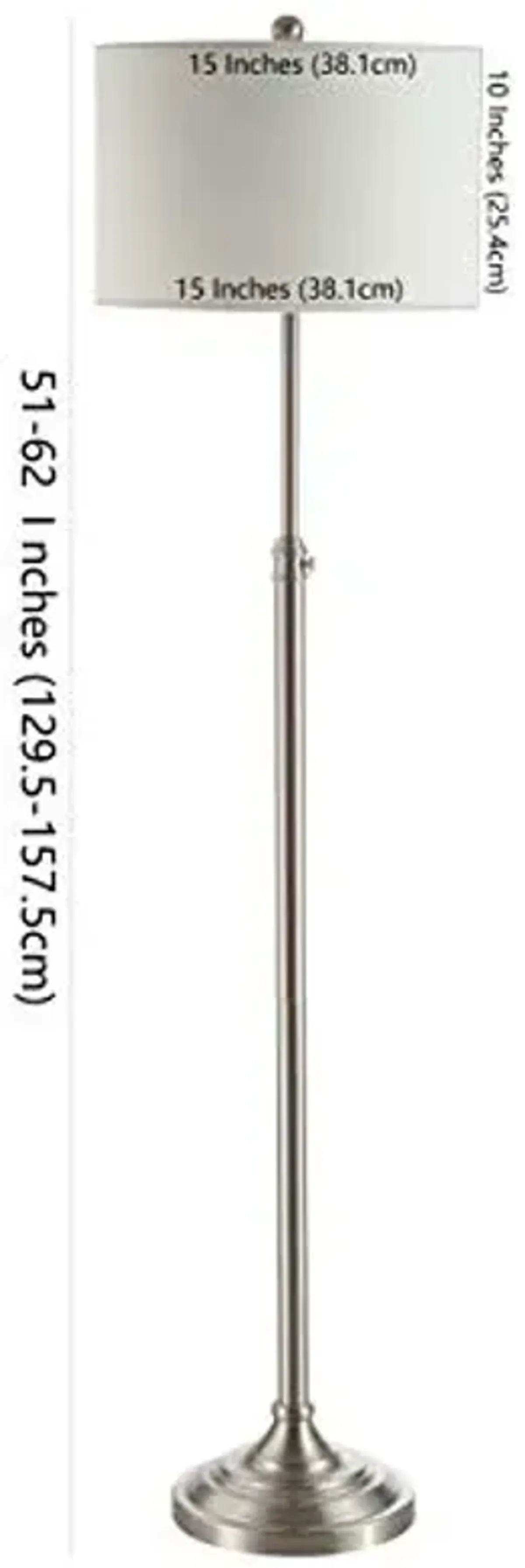 SAFAVIEH FLL4052A Lighting Leeland Adjustable Brush Nickel (LED Bulb Included) Floor Lamp