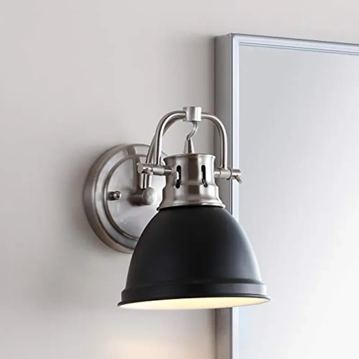 Safavieh SCN4053C Lighting Lawson Brush Nickel and Black Bathroom (LED Bulb Included) Sconce